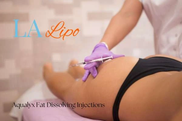 Woman having fat dissolving injections Cranleigh on thighs