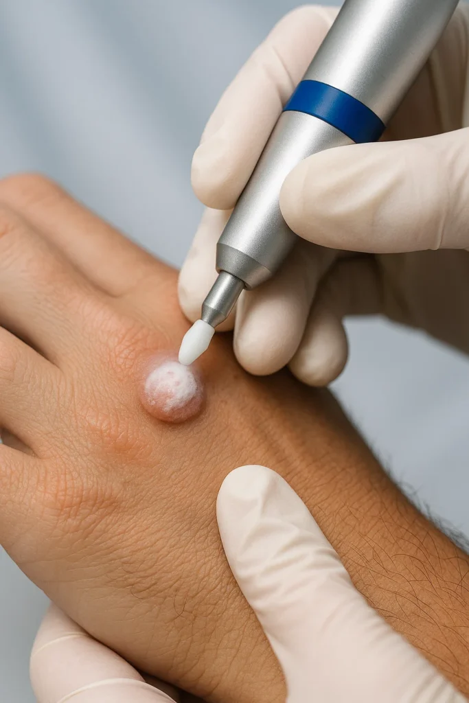 example of wart removal Cranleigh using cryopen
