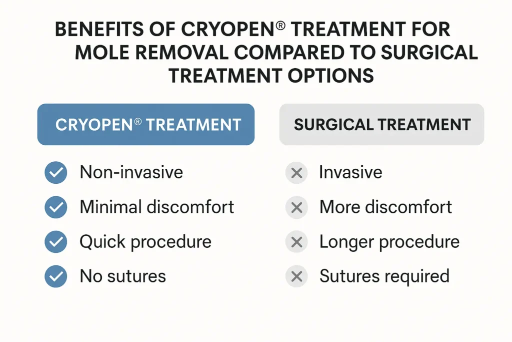 Benefits of facial mole removal Cranleigh - call our team today to book a consultation
